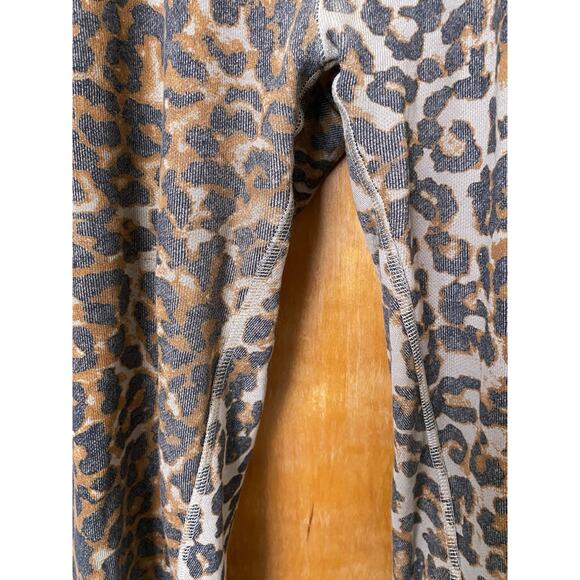 NSF Maddox Leopard print Fitted Lace Front sweatpants Terry Joggers Size L - Picture 4 of 8